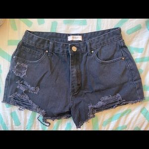 Forever 21 Distressed Black Shorts